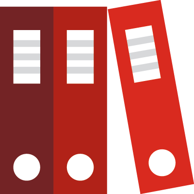 Content SEO strategy Icon of folder binders representing content in an SEO strategy