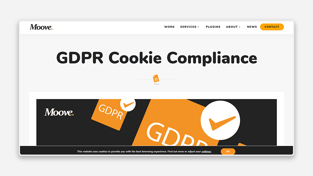 GDPR Cookie Compliance A screenshot of the GDPR Cookie Compliance tool by Moove